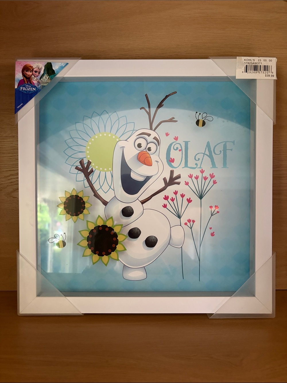 NIB•Disney Frozen OLAF Shadow Box Framed Print | Artissimo | 12”x12”